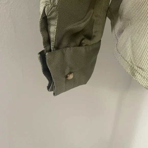 VTG ANN TAYLOR Sz 6 Green  Iridescent 100% Silk Button‎ Up Shirt Blouse Preppy - Picture 6 of 10